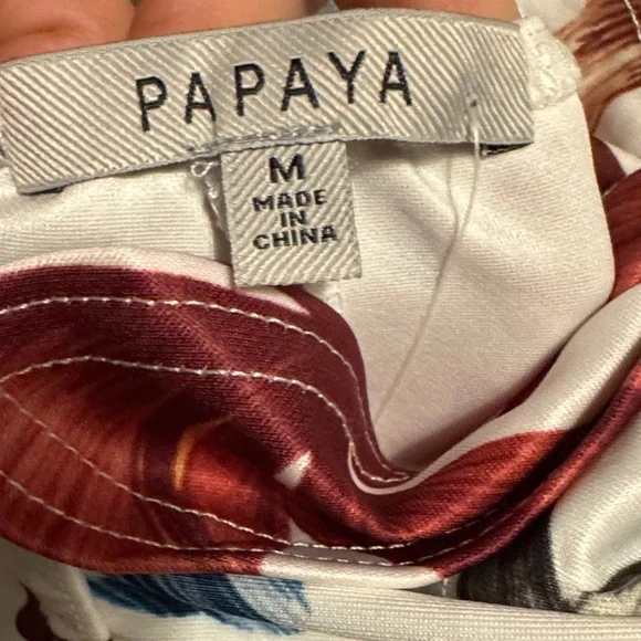 Papaya White Floral V-Neck Spaghetti Strap Dress - Picture 7 of 7